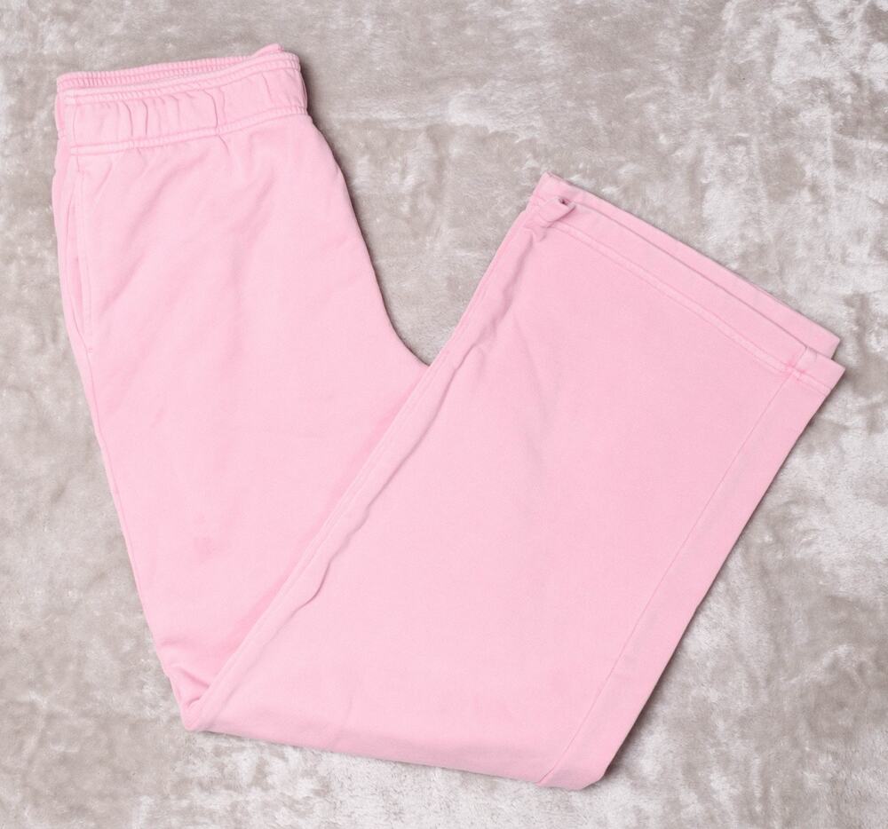 Fabletics Year Round Terry Pink Wide Leg Sweatpants Womens Size M NWOT